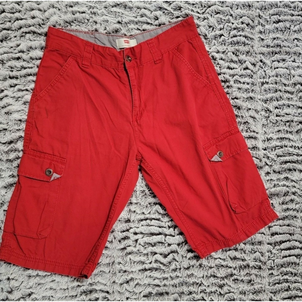 Levi Strauss Cargo‎ Shorts Red Size 14 Reg W27 Men Casual Summer